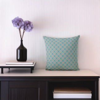 Oreiller à lancer géométrique d'élégance bleue tur