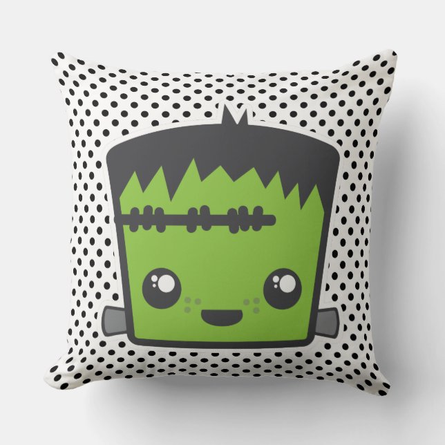 Oreiller à lancer Kawaii Frankenstein (Recto)