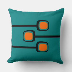 Oreiller à lancer MCM - Turquoise rétro et orange