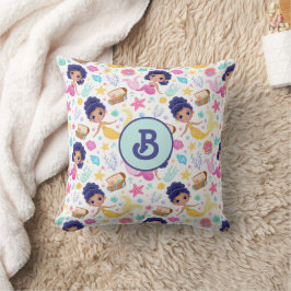 Oreiller à lancer monogramme de la sirène