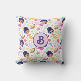 Oreiller à lancer monogramme de la sirène