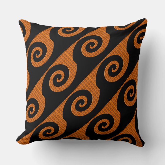 Oreiller à lancer Motif Black & Orange (Recto)