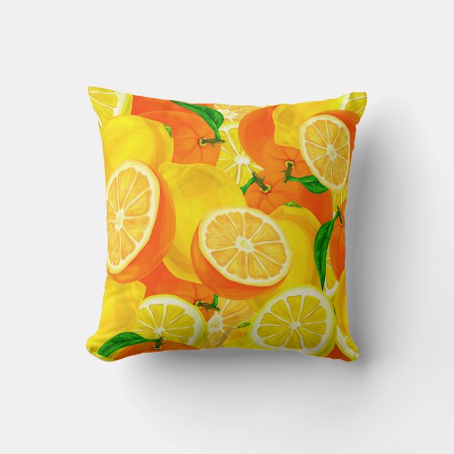 Oreiller à lancer motif Citrus mignon (Recto)