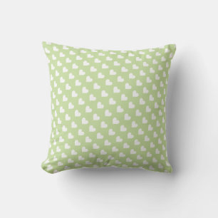 Oreiller à lancer Motif de coeur vert et blanc