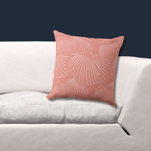 Oreiller à lancer Motif de coquille rose de la mer