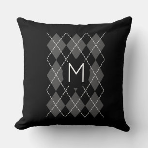 Oreiller à lancer Motif Jacquard Monogramme