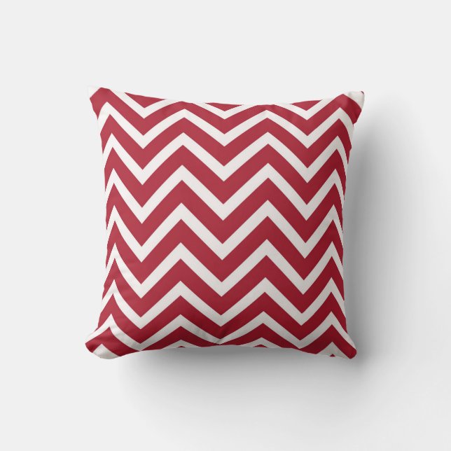 Oreiller à lancer noir blanc Zig Zag (Recto)