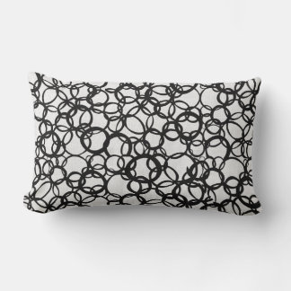 Oreiller à lancer noir et blanc Lumbar