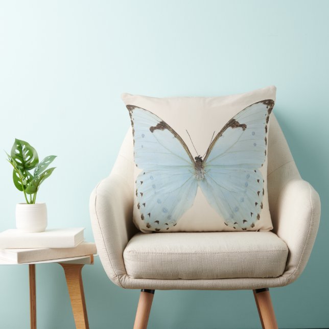 Oreiller à lancer papillon bleu (Chaise)