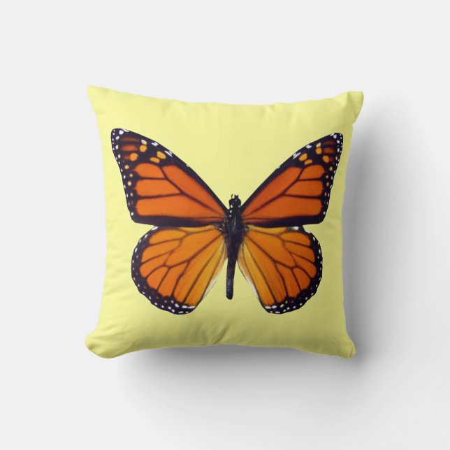 Oreiller à lancer papillon orange (Recto)