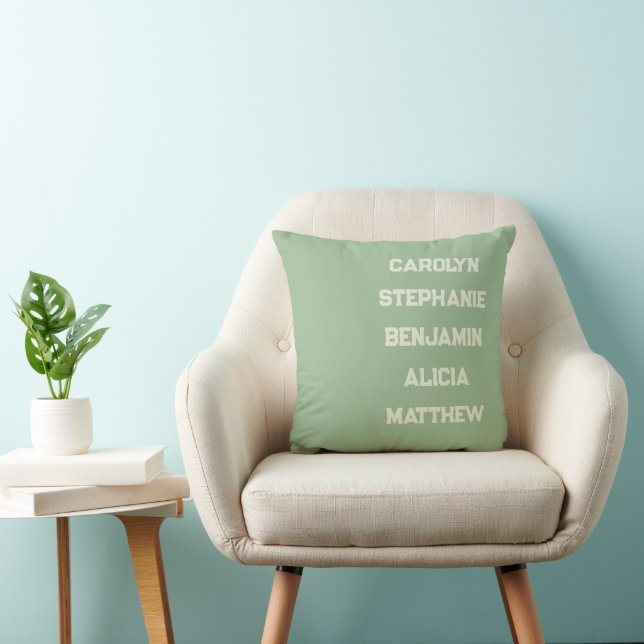 Oreiller à lancer personnalisé avec les noms des p (Chaise)