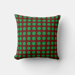 Oreiller à lancer Polkadot vert et bordeaux
