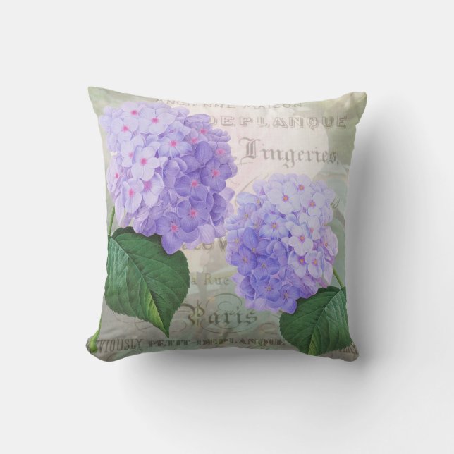 Oreiller à lancer Redoute Purple Hydrangea (Recto)
