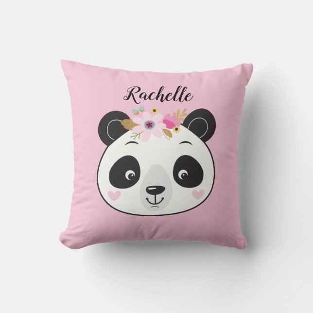 Oreiller à lancer rose pâle personnalisé (Recto)