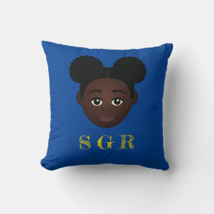 Oreiller à lancer Royal Blue & Gold Message
