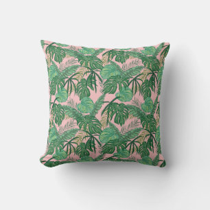 Oreiller à lancer Tropical Reversible Feuille vert