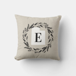 Oreiller à lancer Utah Rustic Wreath Monogram