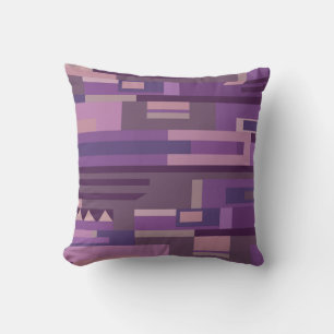 Oreiller à motif abstrait tons mauves