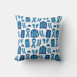 Oreiller à motif Argyle bleu