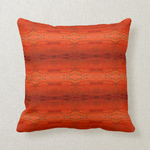 Oreiller à motif aztèque orange rustique