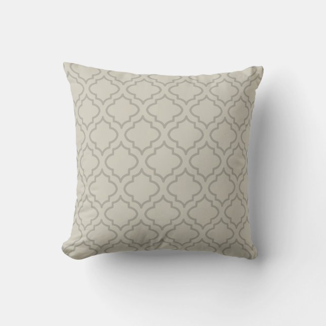 Oreiller à motif beige gris (Recto)