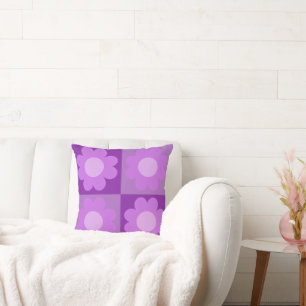Oreiller à motif de fleurs violettes et lavande