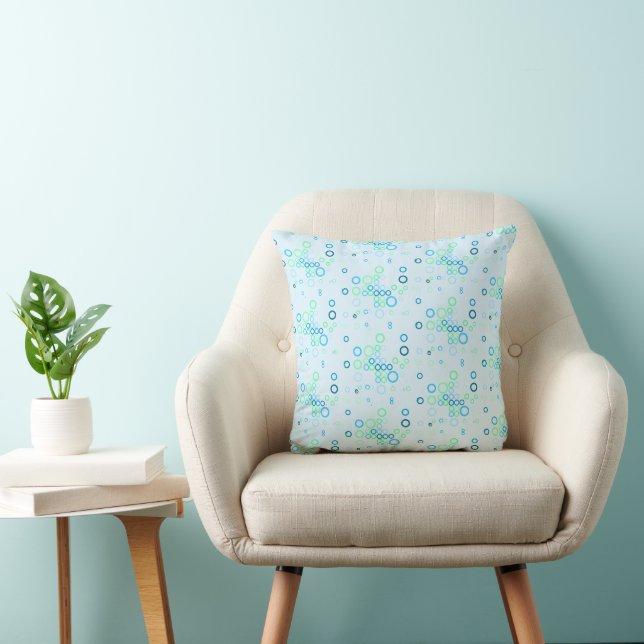 Oreiller à motif de points bleus (Chaise)