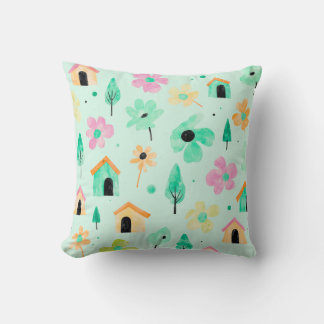 Oreiller à motif floral moderne frais