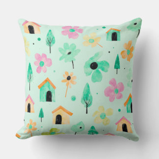 Oreiller à motif floral moderne frais