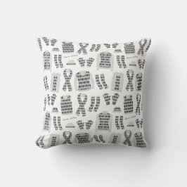 Oreiller à motifs Argyle gris