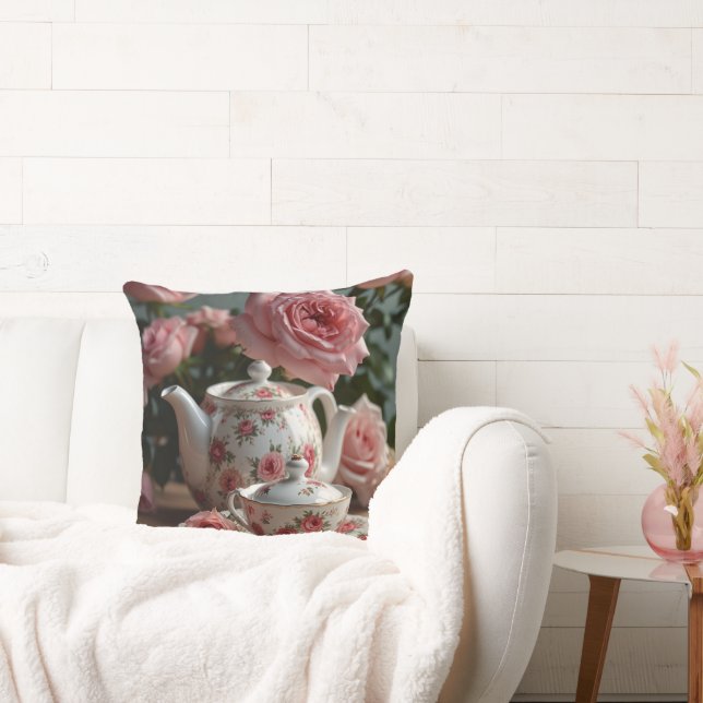 Oreiller à Thé Rose Chou Rose (Canapé)