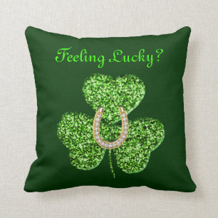Oreiller À Throw shamrock Et Horseshoe