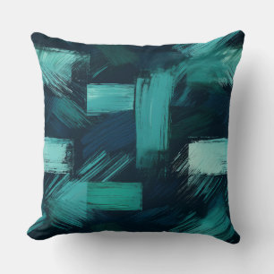 Oreiller Abstrait Turquoise et gris moderne