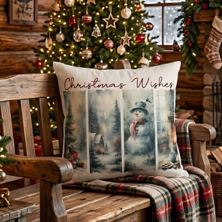Oreiller accentué de vœux de Noël cosy