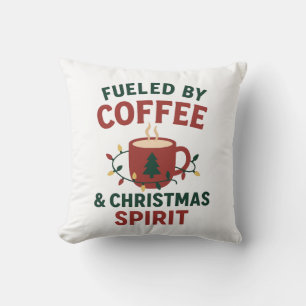 Oreiller alimenté par le café et l'esprit de Noël