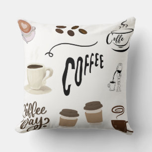 Oreiller Amoureux de Café – Conception de Tasse de