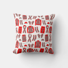 Oreiller Articles à motif Argyle rouge