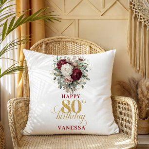 Oreiller Artistic Burgundy Blush 80e Anniversaire