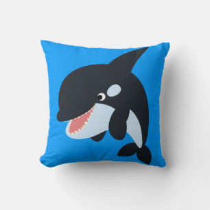 Oreiller Baleine Tueuse de Dessin Animé Joyeux et