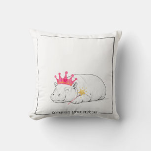 Oreiller bébé hippopotame pygmée princesse