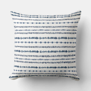Oreiller bleu indien blanc