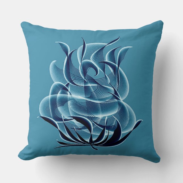 Oreiller bleu Rose bleu Abstrait (Recto)
