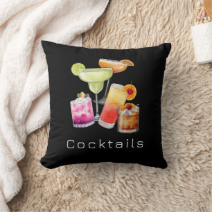 Oreiller carré jeté Cool Cocktails