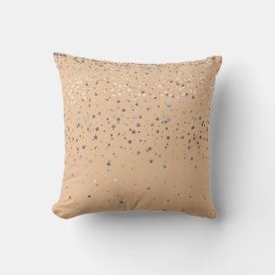 Oreiller Carré Petites Étoiles Argentées Intérieur