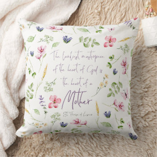 Oreiller Cœur de Mère avec fleurs sauvages