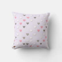 Oreiller Coeur rose et beige Pastel