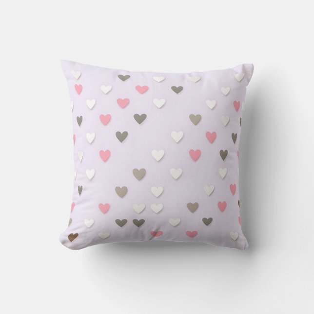 Oreiller Coeur rose et beige Pastel (Recto)