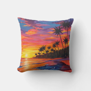 Oreiller Coucher de Soleil Tropical