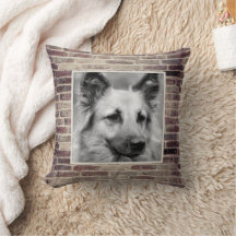 Oreiller d'accent de brique avec photo de l'animal
