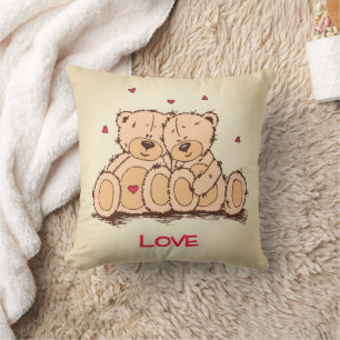 Oreiller d'amour en ours en peluche